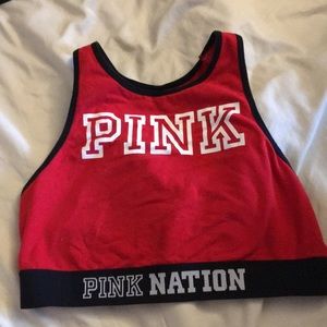 V.S. PINK Red sports bra w/ Racer Back style